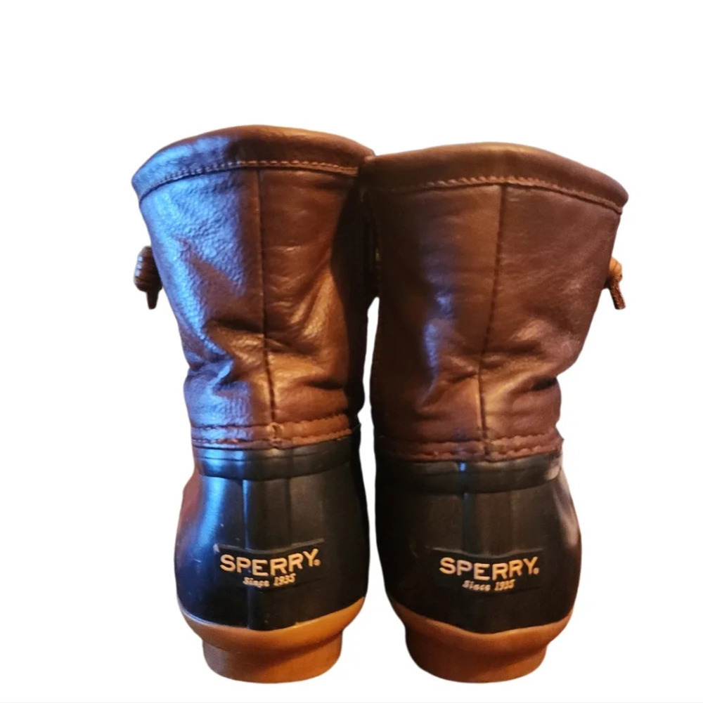 SPERRY TOPSIDER YG55203 BROWN SALTWATER DUCK BOOT Gorpcore women 6.5 Fisherman - Picture 5 of 7